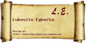 Lubovits Egberta névjegykártya